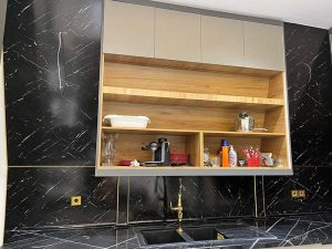 ماربل شیت مشکی برای پشت سینک و کابینت