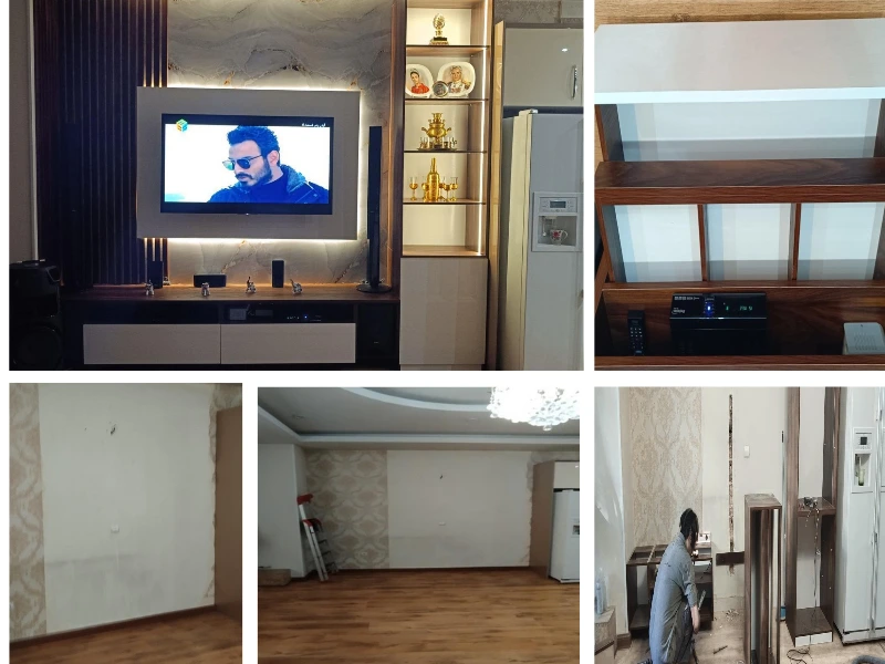 کلاژ شبکه ای از اجرای تیوی وال در گوهردشت